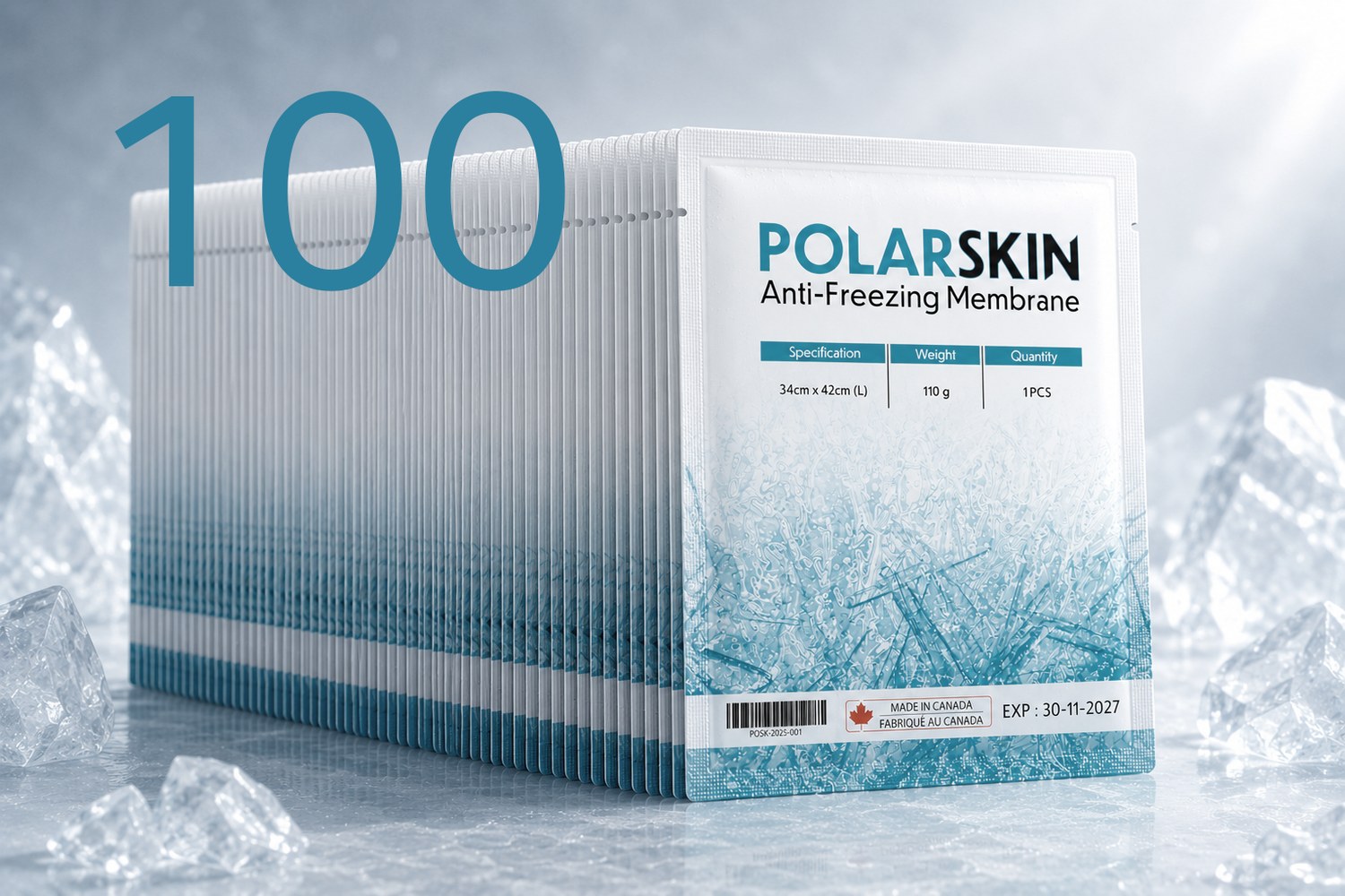 POLARSKIN pack of 100 anti-freezing membranes