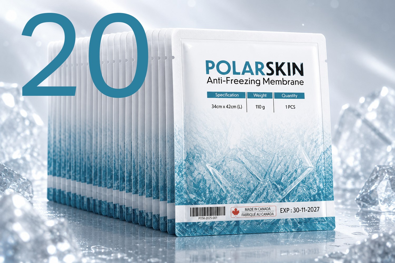 POLARSKIN pack of 20 anti-freezing membranes