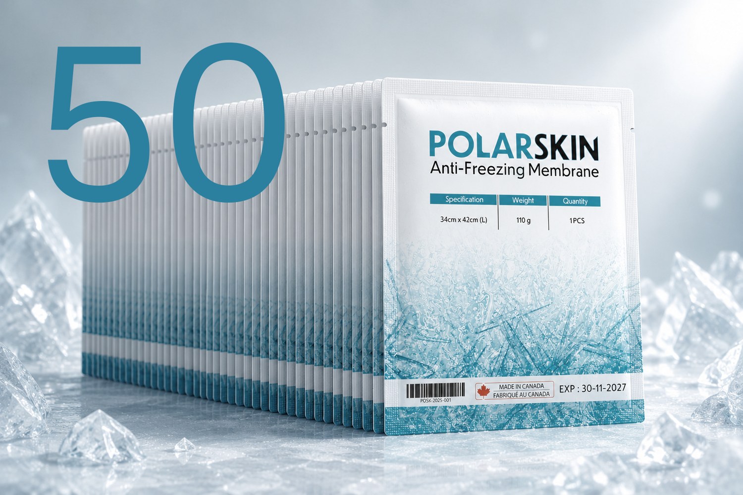 POLARSKIN pack of 50 anti-freezing membranes